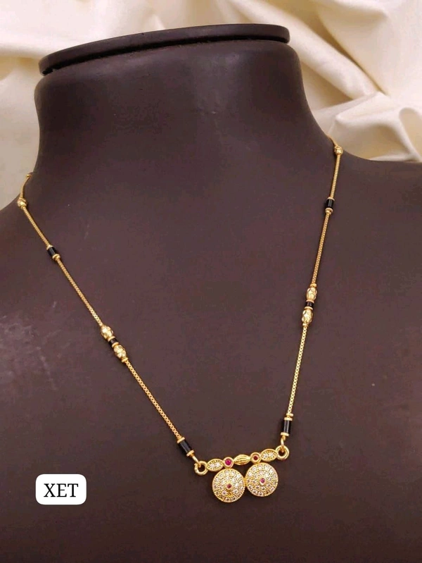 Kanaf 💛 KANAF Fancy MS Dokiya Short Daily Wear Cate | Gold-Plated Brass Mangalsutra | Elegant Daily Use Jewellery for Women