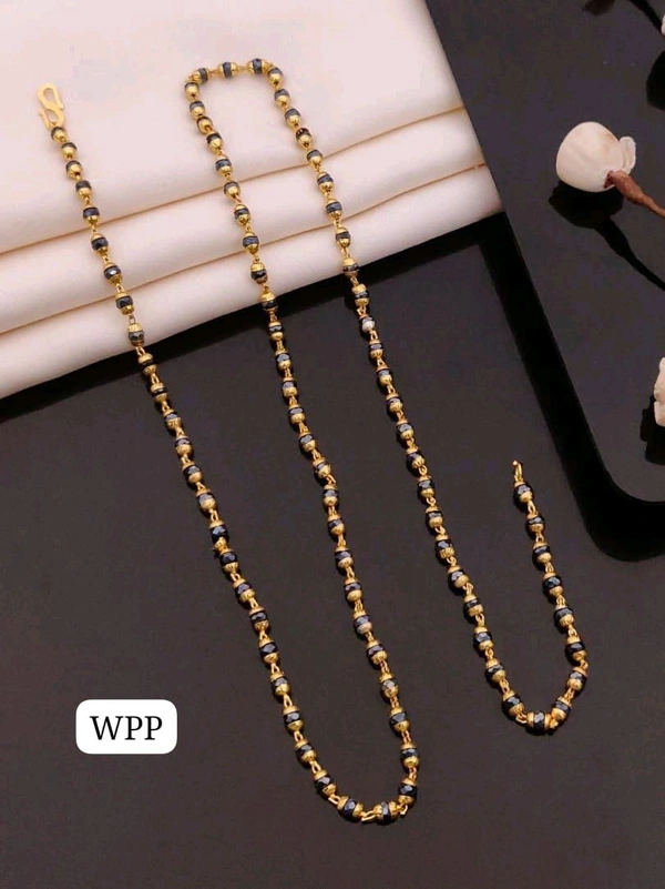 Kanaf ๐ KANAF New Fancy Limbodi Mala | Elegant Black & Gold Plated Traditional Chain for Men & Women