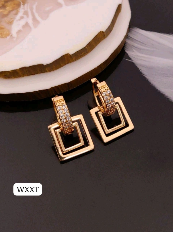 Kanaf 🌸 KANAF Rose Gold Imported Quality AD Diamond Studded Bali | Elegant Designer Earrings for Women