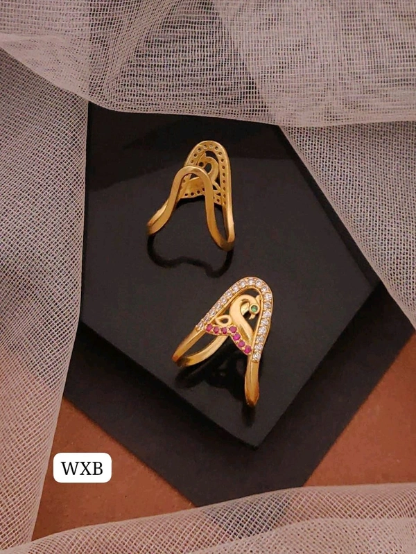 Kanaf π« KANAF Diamond AD Gold Plated Ghoda Free Size Ring π | Elegant Adjustable Finger Ring for Women & Girls