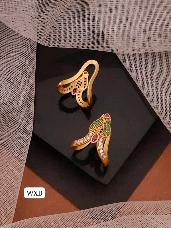 Kanaf π« KANAF Diamond AD Gold Plated Ghoda Free Size Ring π | Premium Adjustable Designer Finger Ring for Women