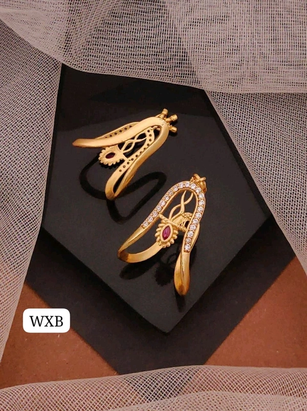 Kanaf π« KANAF Diamond AD Gold Plated Ghoda Free Size Ring π | Elegant Adjustable Designer Ring for Women | Party & Daily Wear