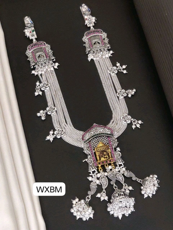 Kanaf 💫 KANAF Fancy Silver Diamond Oxidised Kandora | Heavy Quality Bridal Waist Belt | Traditional Rajwadi Design for Women