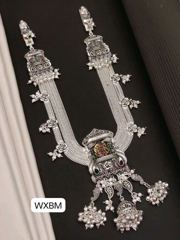 Kanaf 💫 KANAF Fancy Silver Diamond Oxidised Kandora | Heavy Antique Temple Design Waist Belt | Premium Bridal Jewellery Collection