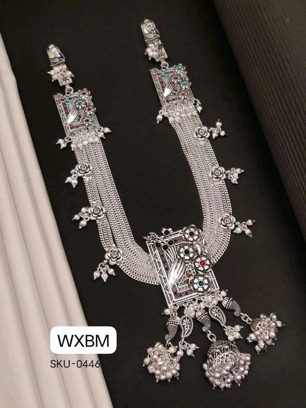 Kanaf 💫 KANAF Fancy Silver Diamond Oxidised Kandora | Heavy Antique Waist Belt | Floral Temple Design | Premium Bridal Jewellery