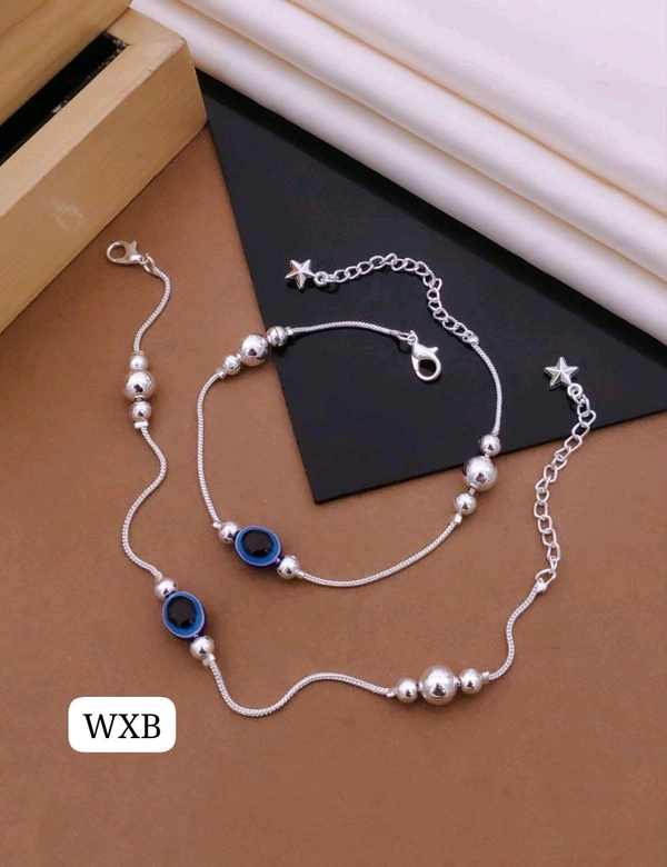 Kanaf ๐ซ KANAF Silver Fancy Payal for Women & Girls | Stylish Blue Stone Anklet | Elegant Oxidised Silver Finish | Daily & Party Wear