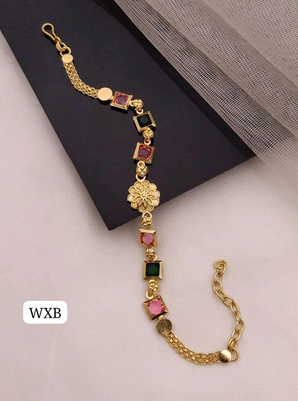 Kanaf π KANAF Fancy Multi AD Casting Bracelet | Square Stone Design | Micro Gold Plating | Daily Wear π«