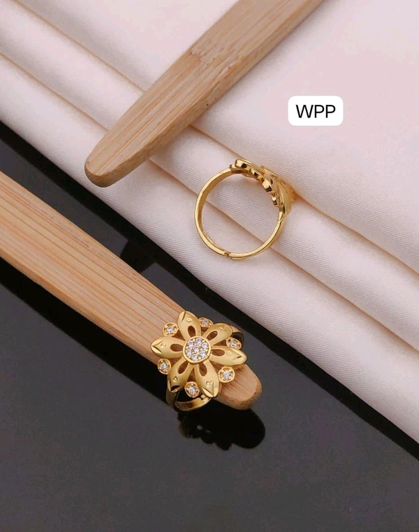 Kanaf π KANAF CZ AD Fancy Adjustable Gold-Plated Ring | 1 Gram Forming | Daily Wear | Free Size π«