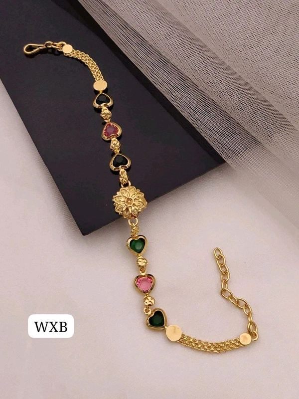 Kanaf π KANAF Fancy Multi AD Casting Bracelet | Micro Gold Plating | Daily Wear | Heart Design π«