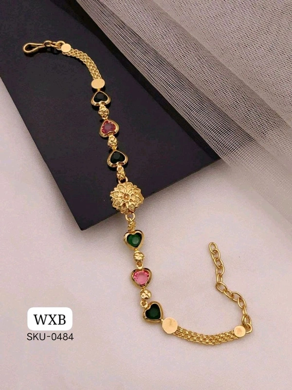 Kanaf ๐ KANAF Fancy Multi AD Casting Bracelet | Micro Gold Plating | Daily Wear | Heart Design ๐ซ