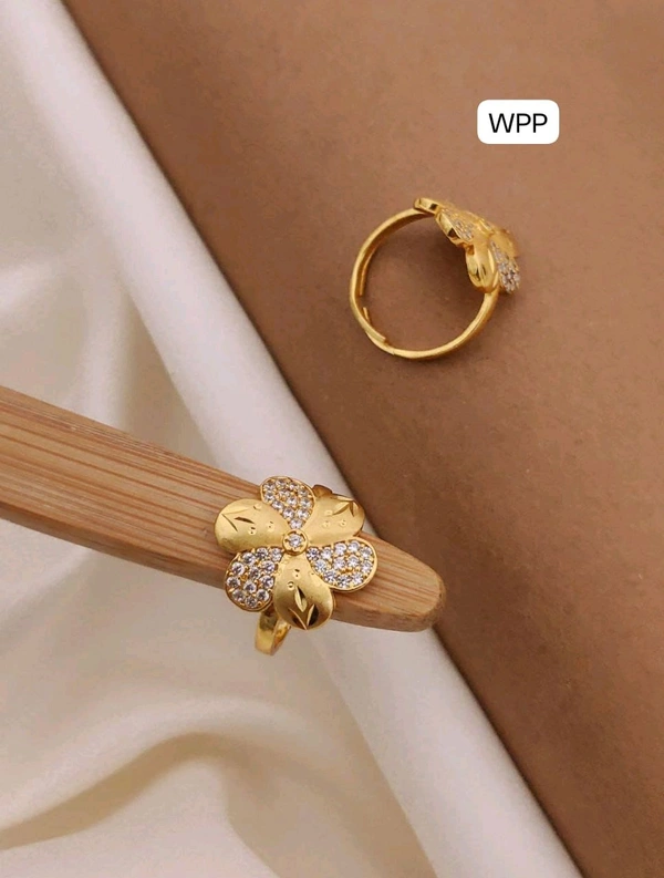 Kanaf π KANAF CZ AD Fancy Adjustable Ring | 1 Gram Forming Gold Plating | Daily Wear | Free Size π