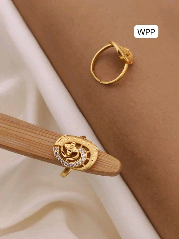 Kanaf π KANAF CZ AD Fancy Adjustable Ring | 1 Gram Forming Gold Plating | Daily Wear | Free Size π