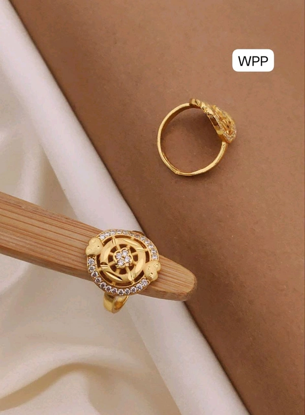 Kanaf π KANAF CZ AD Fancy Adjustable Ring | 1 Gram Forming Gold Plating | Daily Wear | Free Size π