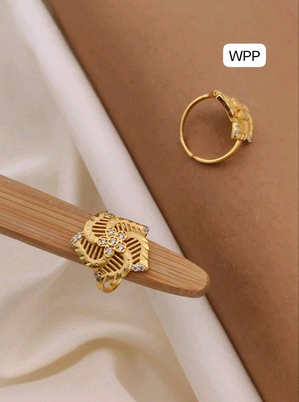 Kanaf π KANAF CZ AD Fancy Adjustable Ring | 1 Gram Forming Gold Plating | Daily Wear | Free Size π