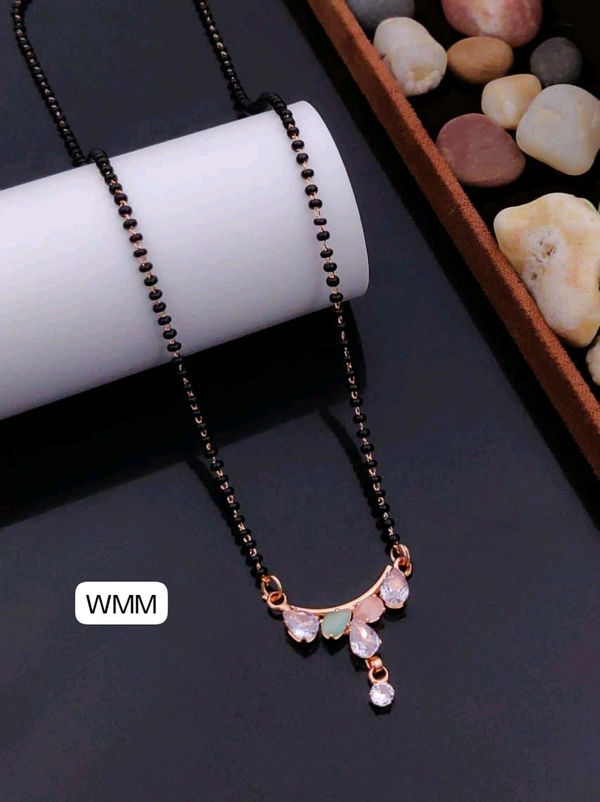Kanaf 💖 KANAF Rose Gold Mangalsutra Dokiyaa | Stylish Stone Leaf Design | Micro Rose Gold Polish | Daily Wear Jewellery 💖