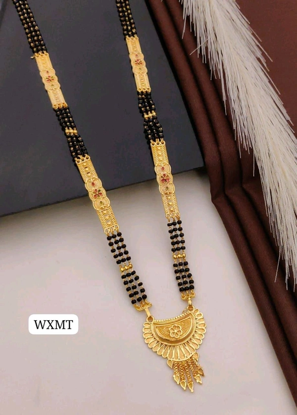 Kanaf π KANAF Fancy Meena Casting Mangalsutra | 3-Line Traditional Design | Micro Gold Polish | Daily Wear Imitation Jewellery π