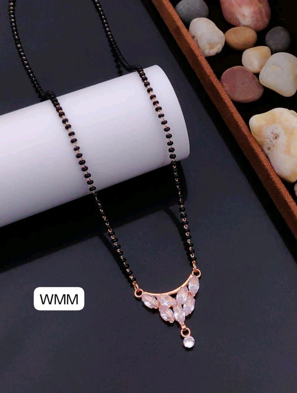 Kanaf 💖 KANAF Rose Gold Mangalsutra Dokiyaa | Leaf Design CZ Pendant | Elegant Micro Gold Polish | Daily Wear Jewellery 💖