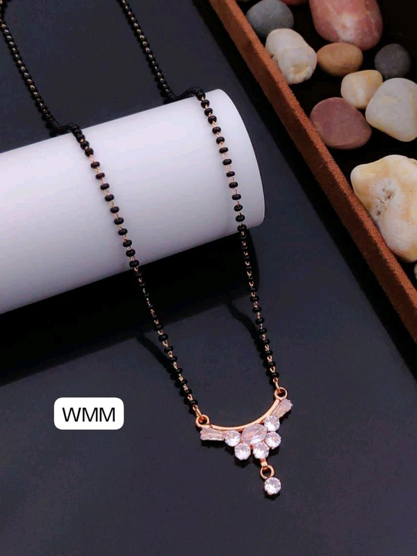 Kanaf π KANAF Rose Gold Mangalsutra Dokiyaa | Elegant CZ Stone Design | Modern Look | Daily Wear | Micro Rose Gold Polish π