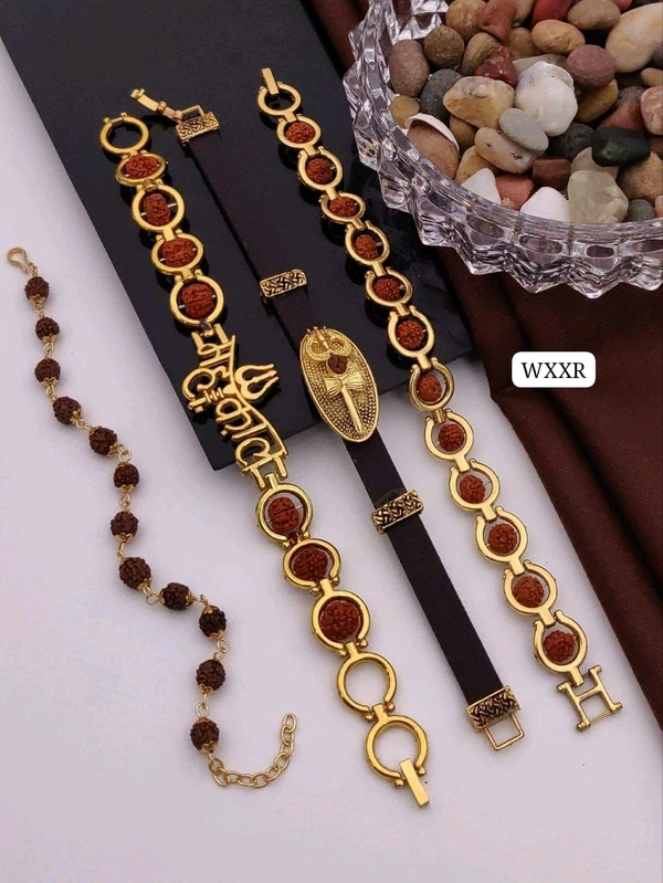 Kanaf 🕉️ KANAF Rudraksha Shiv Bracelet 4-Piece Combo Set 🕉️