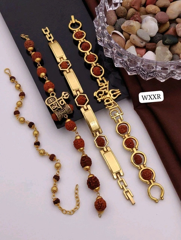 Kanaf 🕉️ KANAF Rudraksha Shiv Bracelet 4-Piece Combo Set 🕉️