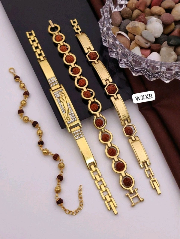 Kanaf ๐๏ธ KANAF Rudraksha Shiv Bracelet 4-Piece Combo Set ๐๏ธ