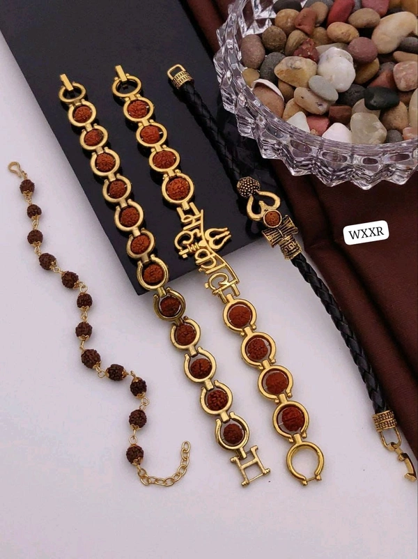 Kanaf 🕉️ KANAF Rudraksha Shiv Bracelet 4-Piece Combo Set 🕉️