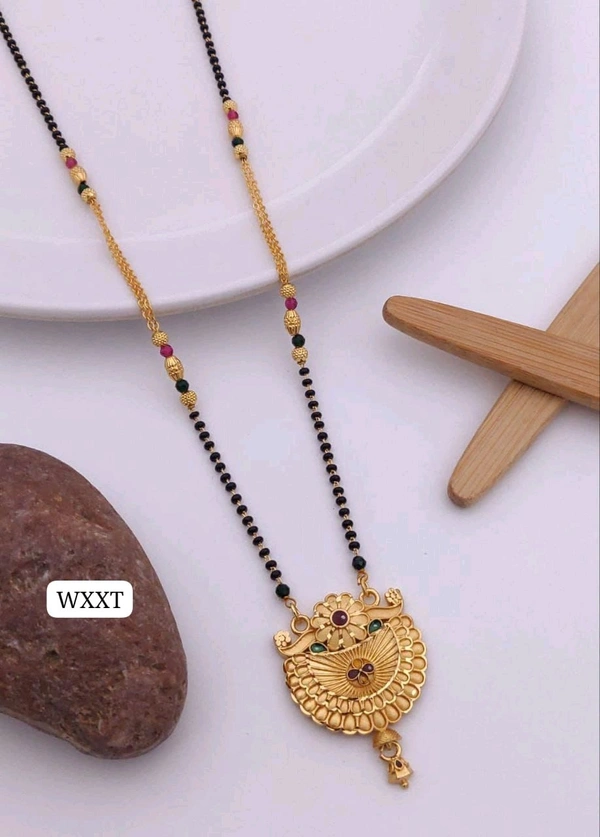 Kanaf 💫 KANAF Fancy 1 Gram Forming Mangalsutra | MS Brass Direct Forming Gold Plated | 18" Traditional Daily Wear Design