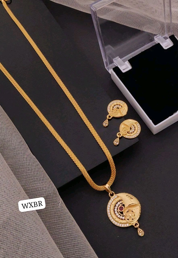 Kanaf π« KANAF AD Pendant Set | Designer Round Floral Pattern with 18β Gope Chain | Micro Gold Plating | Daily Wear