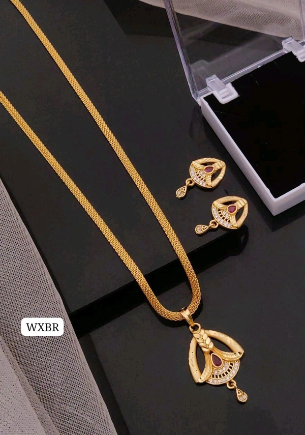 Kanaf π« KANAF AD Pendant Set | Stylish Designer Arch Shape with 18β Gope Chain | Micro Gold Plating | Daily Wear