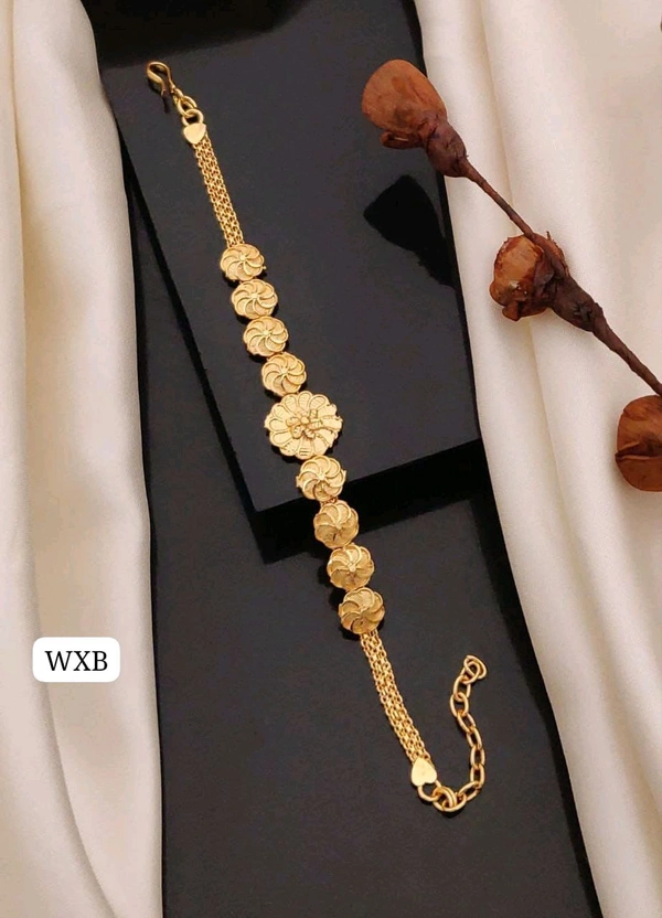 Kanaf 💫 KANAF Fancy Ladies Bracelet | Sunflower Design | Brass | Micro Gold Plating | Daily Wear | Adjustable Size