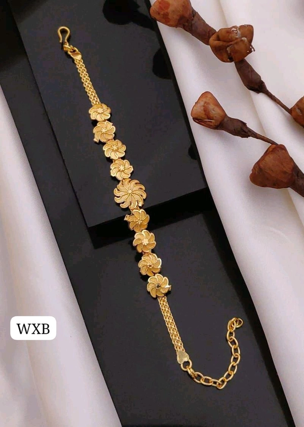 Kanaf 💫 KANAF Fancy Ladies Bracelet | Sunflower Design | Brass | Micro Gold Plating | Daily Wear | Free Adjustable Size