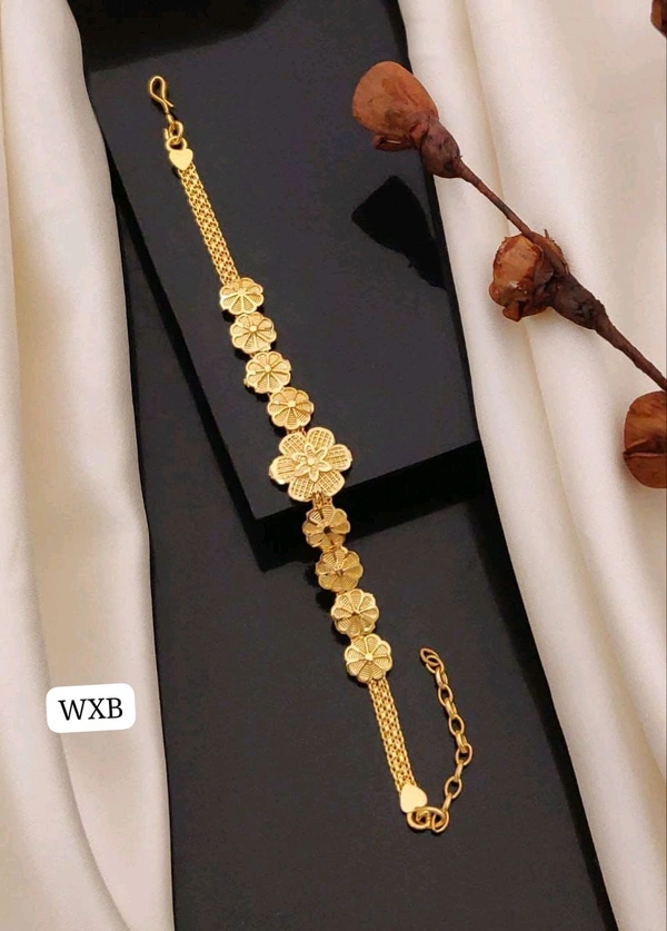 Kanaf 🌼 KANAF Fancy Sunflower Ladies Bracelet | Brass Micro Gold Plating | Free Adjustable Daily Wear Jewellery for Women & Girls