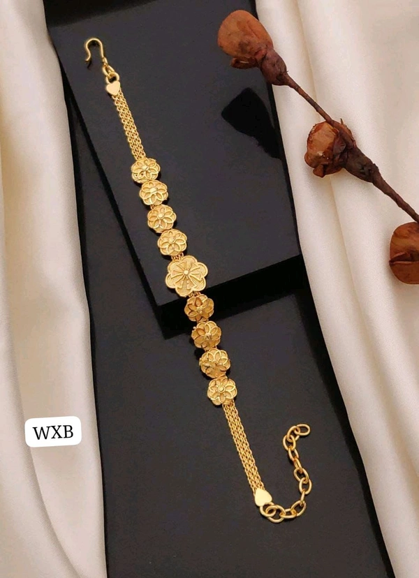 Kanaf ๐ซ KANAF Fancy Ladies Bracelet | Sunflower Design | Brass | Micro Gold Plating | Daily Wear | Free Adjustable Size