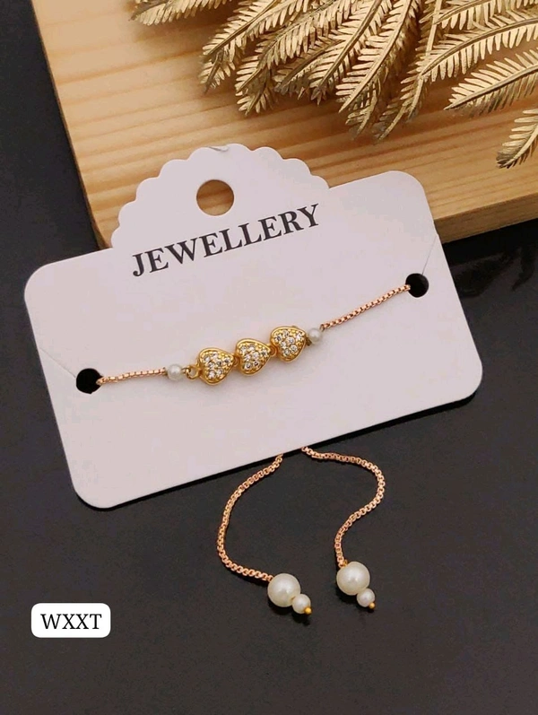 Kanaf ๐ซ KANAF Fancy AD Rose Gold Imported Bracelet | Micro Gold Plating | Daily Wear | Adjustable Size