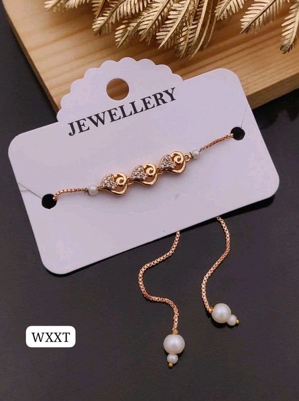 Kanaf 💫 KANAF Fancy AD Rose Gold Imported Bracelet | Micro Gold Plating | Daily Wear | Adjustable Size