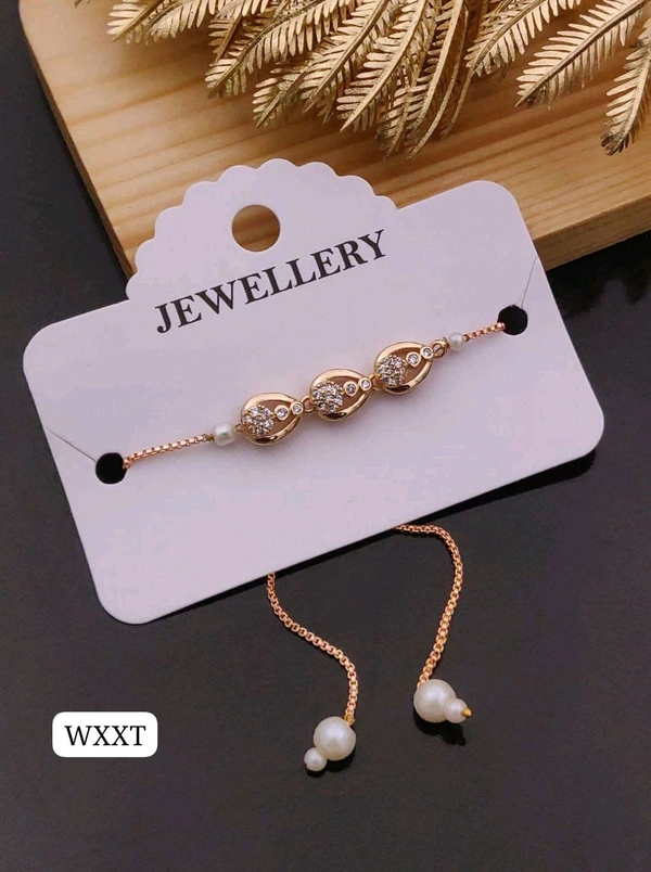 Kanaf 💫 KANAF Fancy AD Rose Gold Imported Bracelet | Micro Gold Plating | Daily Wear | Adjustable Size