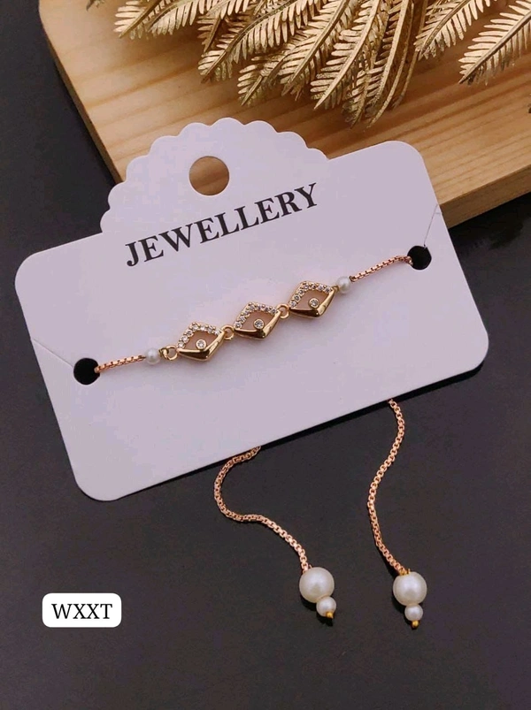 Kanaf ๐ซ KANAF Fancy AD Rose Gold Imported Bracelet | Micro Gold Plating | Daily Wear | Adjustable Size