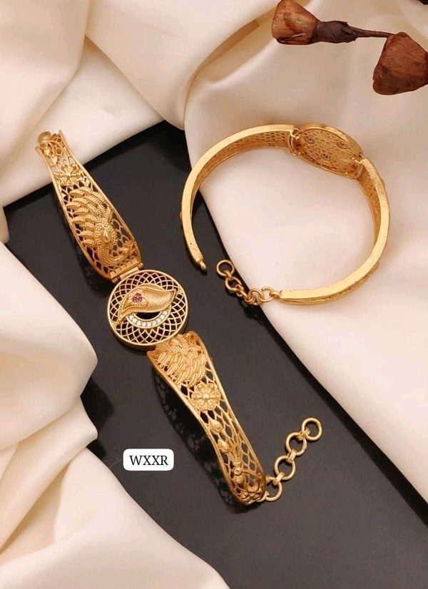 Kanaf 💫 KANAF AD Vacuum Fancy Kada Bracelet | Heavy Design | Daily Wear | Micro Gold Plated Finish