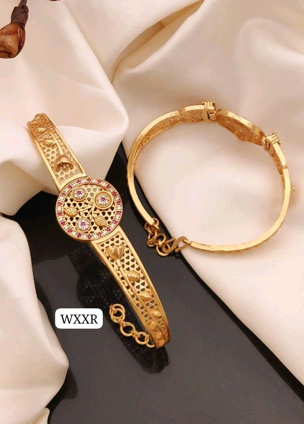 Kanaf 💫 KANAF AD Vacuum Fancy Kada Bracelet | Heavy Design | Micro Gold Plating | Daily Wear