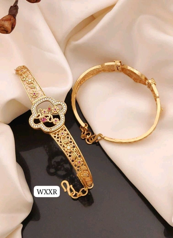 Kanaf 💫 KANAF AD Vacuum Fancy Kada Bracelet | Heavy Design | Micro Gold Plating | Daily Wear