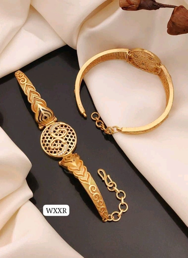 Kanaf 💫 KANAF AD Vacuum Fancy Kada Bracelet | Heavy Design | Real Gold Look | Daily Wear