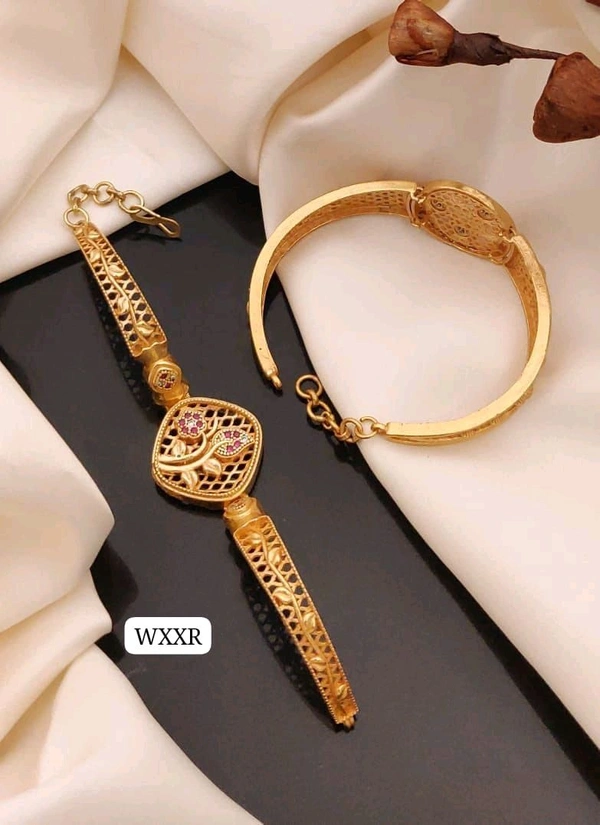 Kanaf 💫 KANAF AD Vacuum Fancy Kada Bracelet | Heavy Design | Real Gold Look | Daily Wear