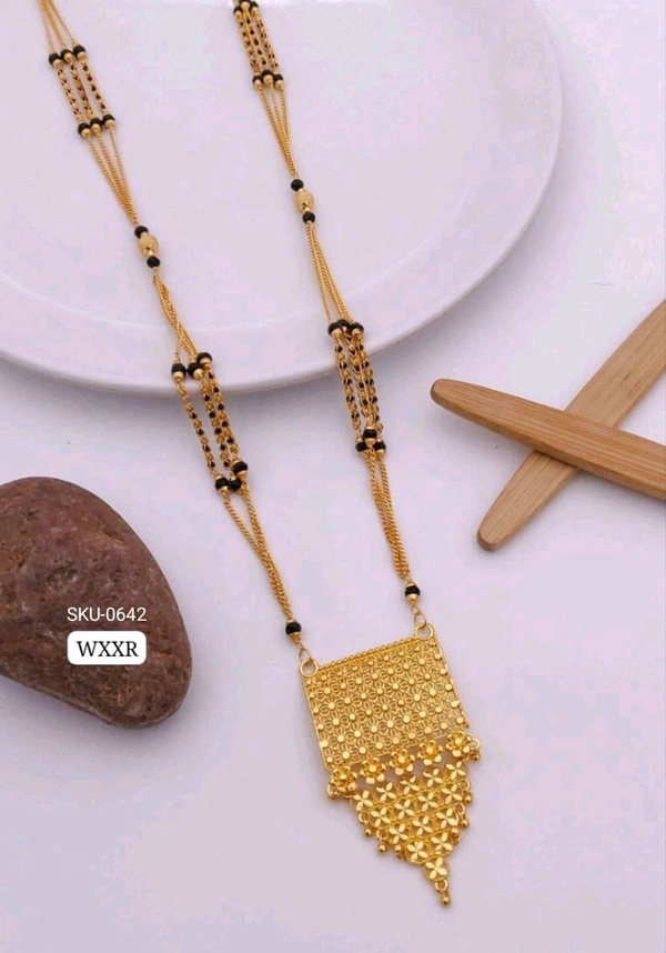 Kanaf ๐ซ KANAF Fancy Pinjra Kharap Chain Mangalpot | 3-Line 36โ | Brass Micro Gold Plating | Elegant Daily Wear Jewellery