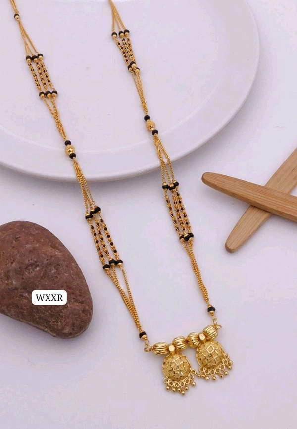 Kanaf ๐ซ KANAF Fancy Pinjra Kharap Chain Mangalpot | 3-Line 36โ | Brass Micro Gold Plating | Daily Wear Traditional Jewellery