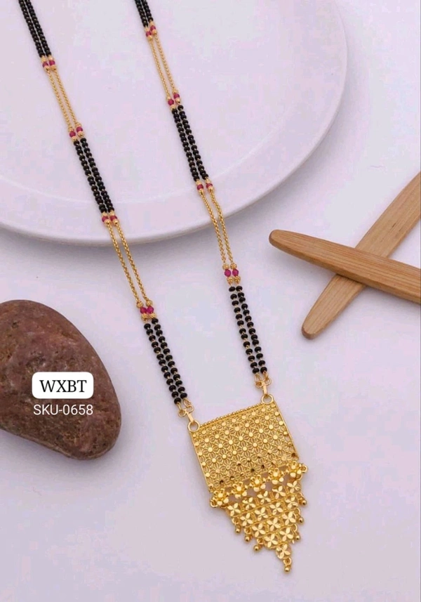 π« KANAF Fancy Hydro Crystal Methi Kiriya Mangalpot | 2-Line 36β | Brass Micro Gold Plating | Traditional Daily Wear Necklace with Fancy MS Pendant / Fancy Vati Design