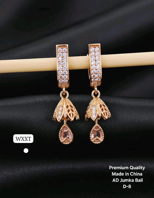 Kanaf ✨ KANAF Premium Quality AD Jumka Bali Earrings | Elegant Designer Drop Earrings | Made in China (D-8)