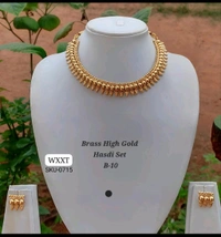 Kanaf ๐ KANAF Brass High Gold Hasdi Necklace Set | Traditional South Indian Design | Premium Bridal & Festive Wear | Model โ B-10