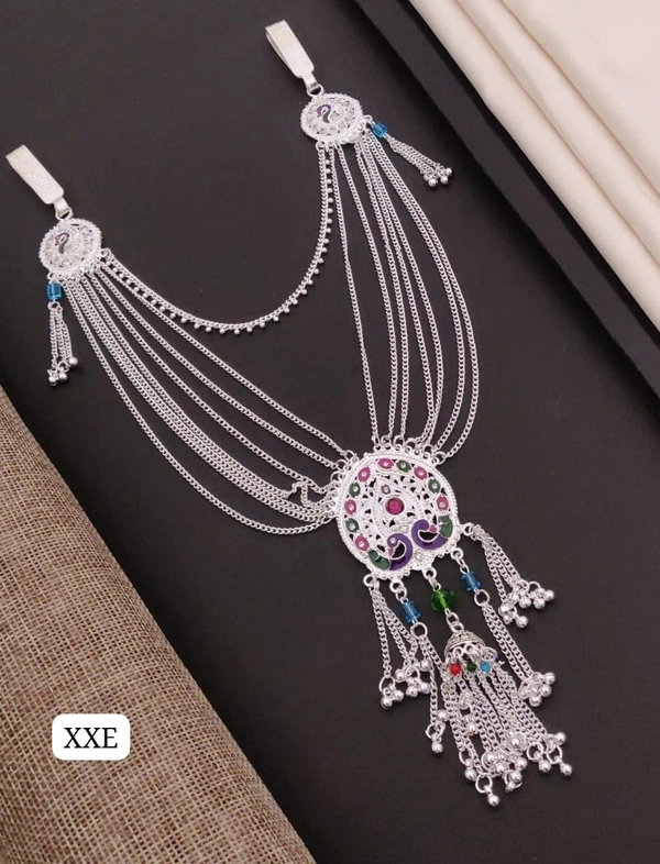 Kanaf 💫 KANAF Fancy Silver Diamond Oxodise Kandora | Multi-Layer Waist Chain | Traditional Oxidised Finish | Adjustable Size | Festive & Bridal Wear