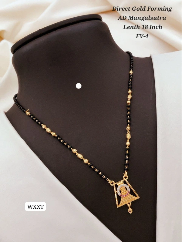 Kanaf π KANAF Direct Gold Forming AD Mangalsutra | Elegant Daily-Wear Design | Length 18 Inch | Model FV-4