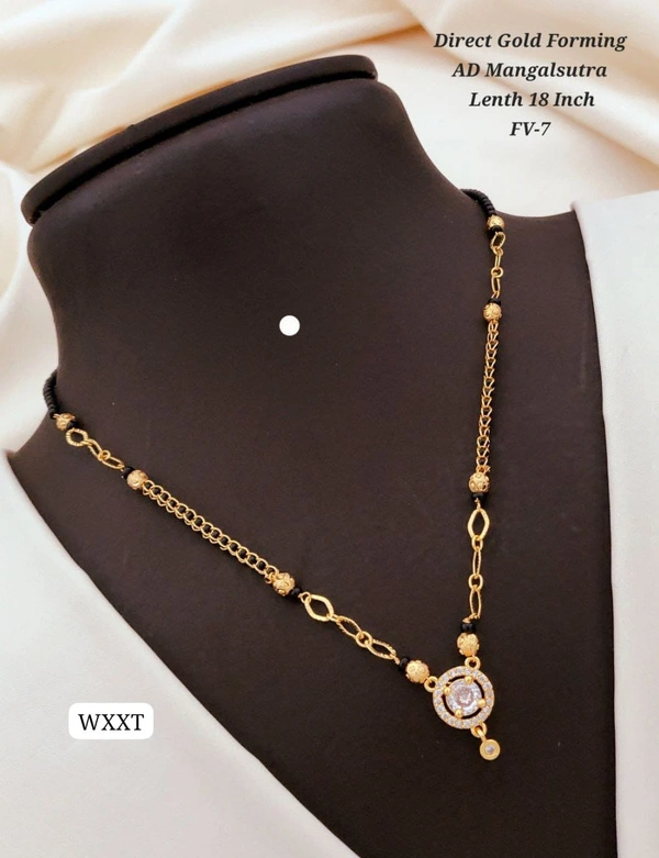 Kanaf π KANAF Direct Gold Forming AD Mangalsutra | Round Pendant Design | Length 18 Inch | Model β FV-7